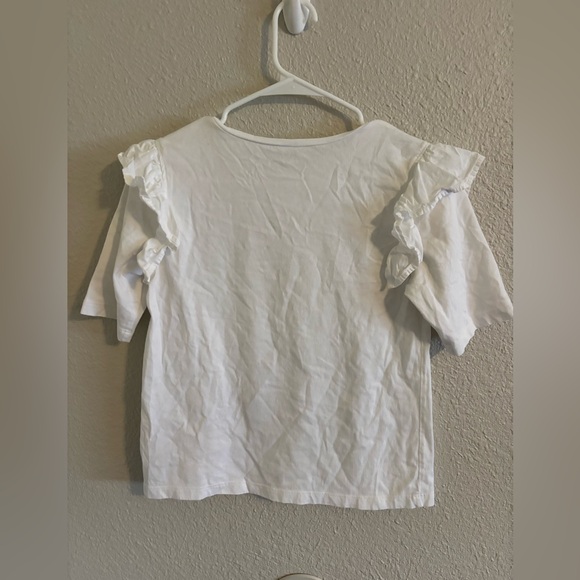 BP White Short Sleeve Ruffle Tee - Picture 4 of 4